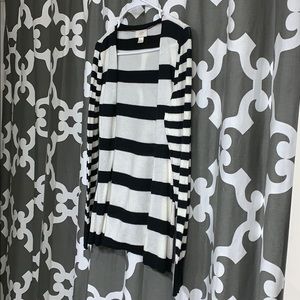 Loft black and white light cardigan